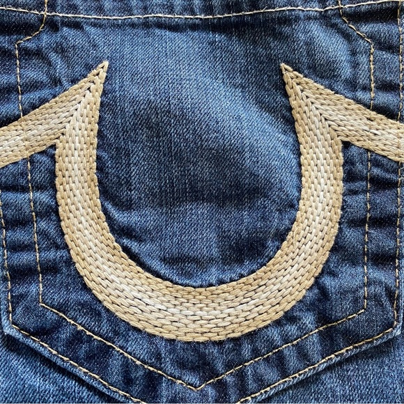 True Religion Straight Mid Rise Classic Blue Women's Jeans Size 34 - Picture 12 of 16